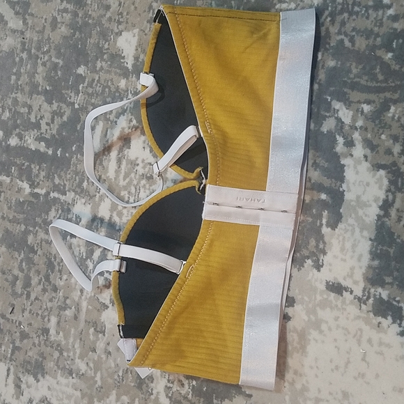 Yellow Ribbed Bra - Picture 3 of 6